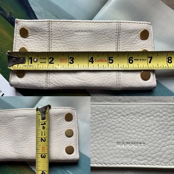 Hammitt 110 North Pebble Leather Wallet In Calla Lilly White/Brushed Gold - Picture 15 of 15